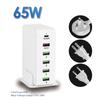 65W 6 Ports USB C Charging Station Multiports Hub Portable PD3.0 & QC3.0 Fast USB C Wall Charger