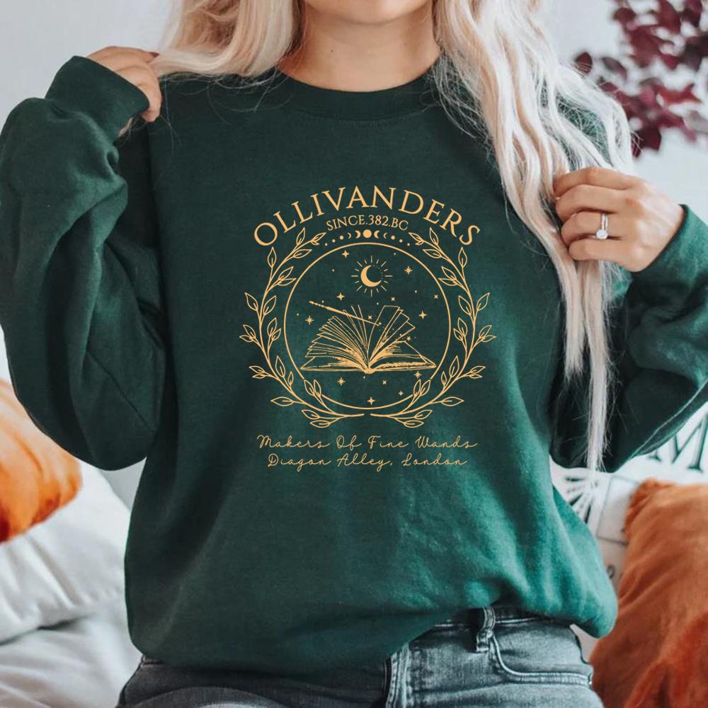 Wizard Book Shop Sweatshirt HP Sweater Magic Wizard Sweatshirts Women Graphic Hoodies Book Nerd Pullover Tops Fans Gift Hoodie