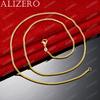 ALIZERO Золотое ожерелье 18 карат 16/18/20/22/24/26/28/30 дюймов 2 мм Базовая цепочка Ожерелья Для женщин Мужчин Мода Тонкие ювелирные изделия Оптовая торговля