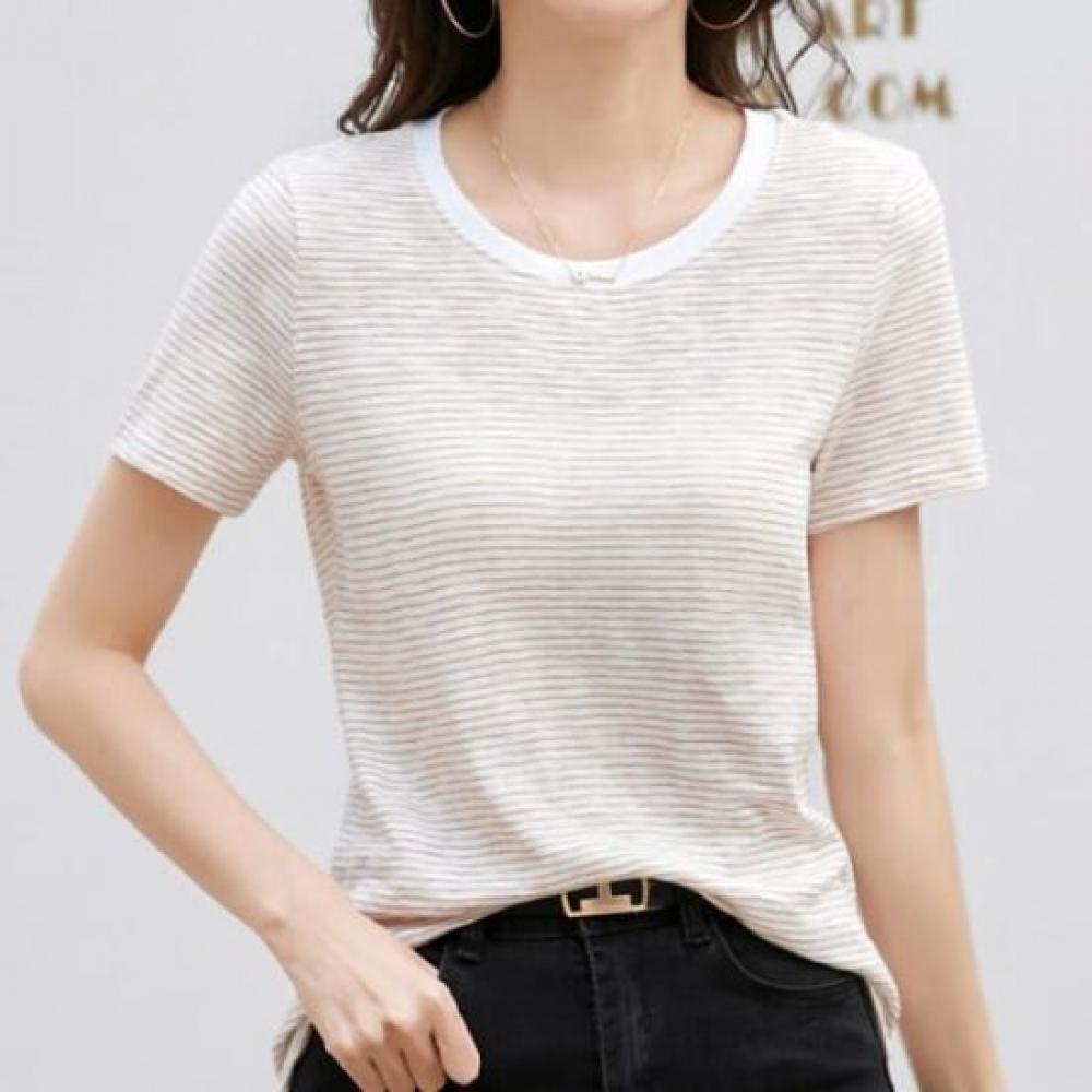 Navava NT2302 STripe Round Neck ShorT Sleeve T shirT