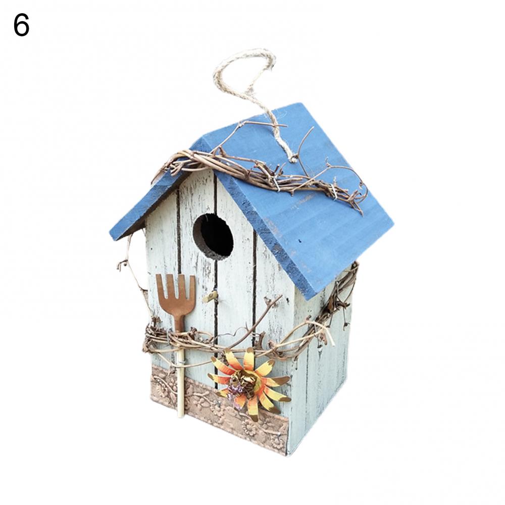 2024 New Style Bird House Birdcage Painting Outdoor Garden Hanging Cottage Feeder Nest Crafts Garden Supplies Products