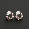 Elegant Pearl Shell Flower Stud Earrings For Women Sweet Temperament Spring Summer Jewelry