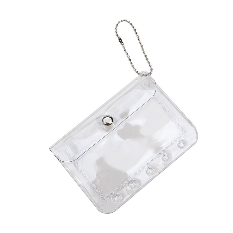 Внутренняя сумка для блокнота с пятью отверстиями, держатель для карточек с подвесной цепочкой, прозрачная сумка для хранения из ПВХ, чехол для карточек