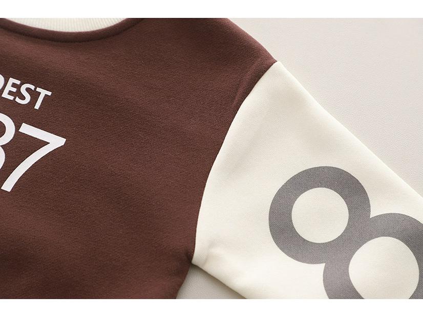 Комплект толстовки с длинным рукавом и принтом букв и цветными блоками, имитирующий двойку, для младенцев и малышей - Модный новый стиль