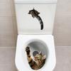 1Pc Naughty Little Cat Toilet Wall Stickers Bathroom Decoration Wall Stickers Self-Adhesive