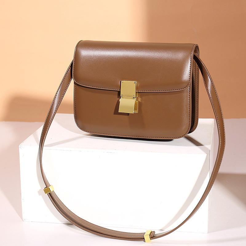 Women’s Genuine Leather Shoulder Bag Trend Brand Small Square Bags Luxury Designer Handbag Fashion Messenger BagsTofu Bags