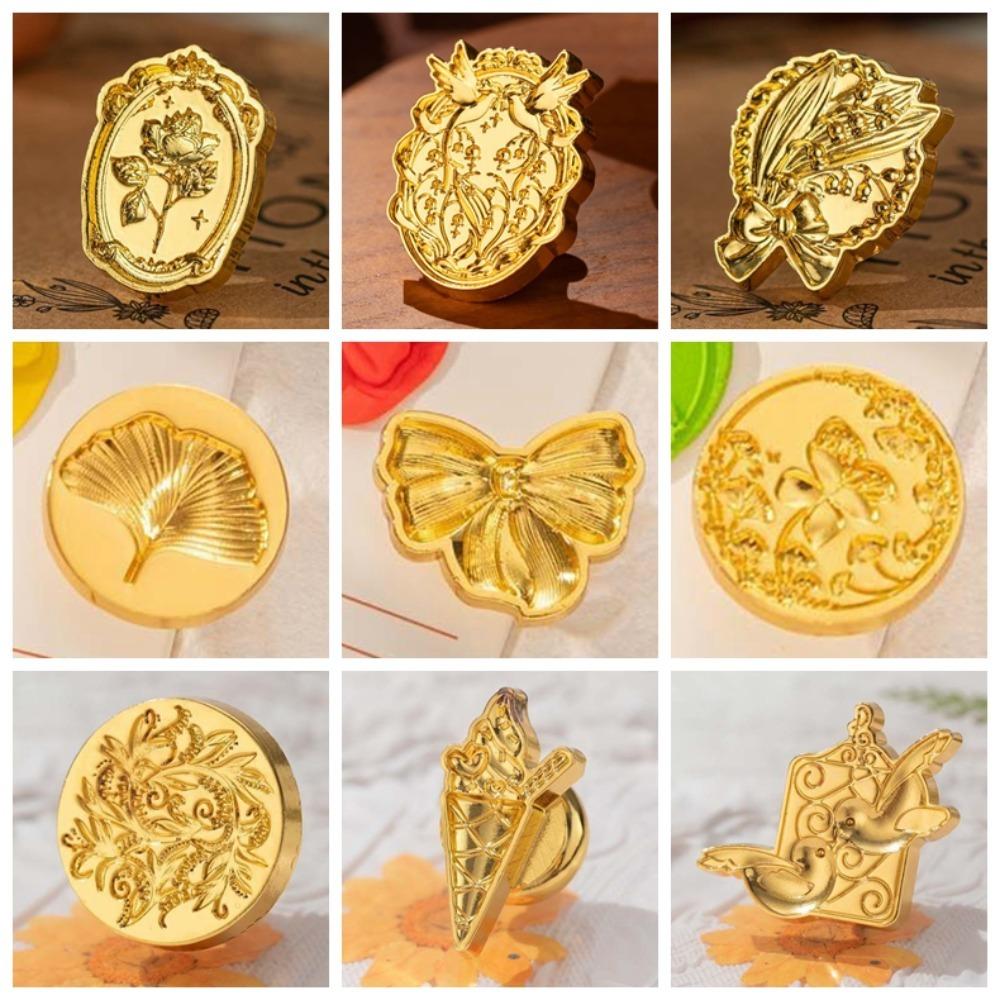 European-style Retro Sealing Wax Stamp Head Snowflake Wax Seal Stamp Polyshaped Head Stamp