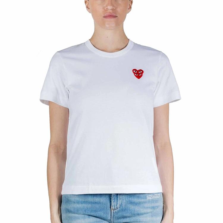 Comme des Garçons PLAY (WMNS) COMME des GARCONS PLAY Basic T-Shirt Red Family Heart 'White' Women's AZ-T287-051-2
