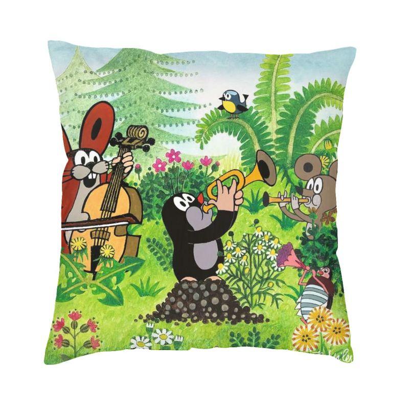 Cute Happy Mole Krtek Nordic Throw Pillow Covers Home Decorative D Printing Custom Cartoon Little Maulwurf Car Cushion Case