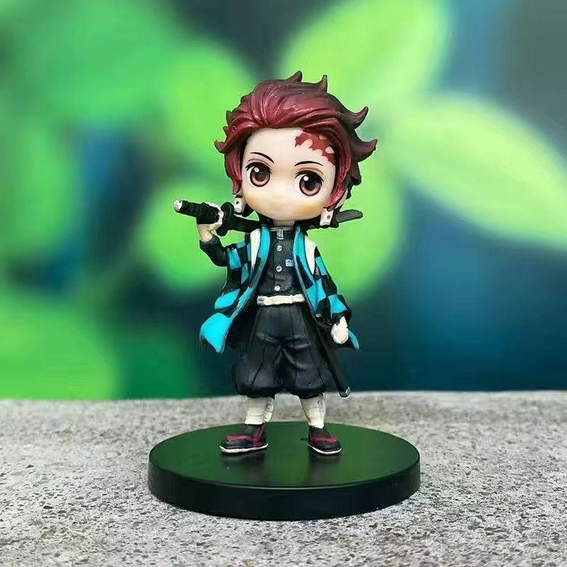 Аниме-фигурка/плюшевая игрушка «Убийца демонов Кимецу Но Яиба» версии Q Тандзиро, Незуко и Зеницу в качестве украшений для приборной панели автомобиля/украшений для рабочего стола в подарок