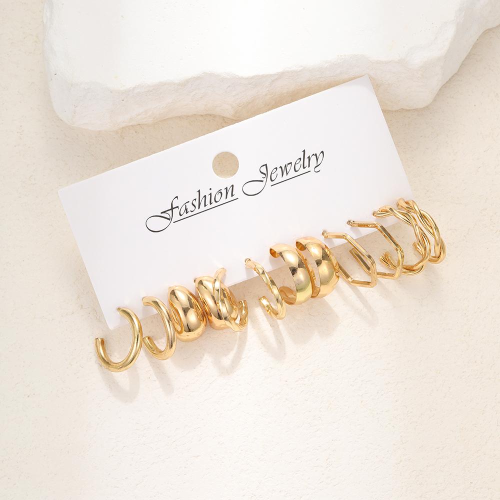 17KM Gold Color Vintage Circle Hoop Earrings для женщин и девочек, простые модные геометрические серьги-подвески, модные украшения для вечеринки