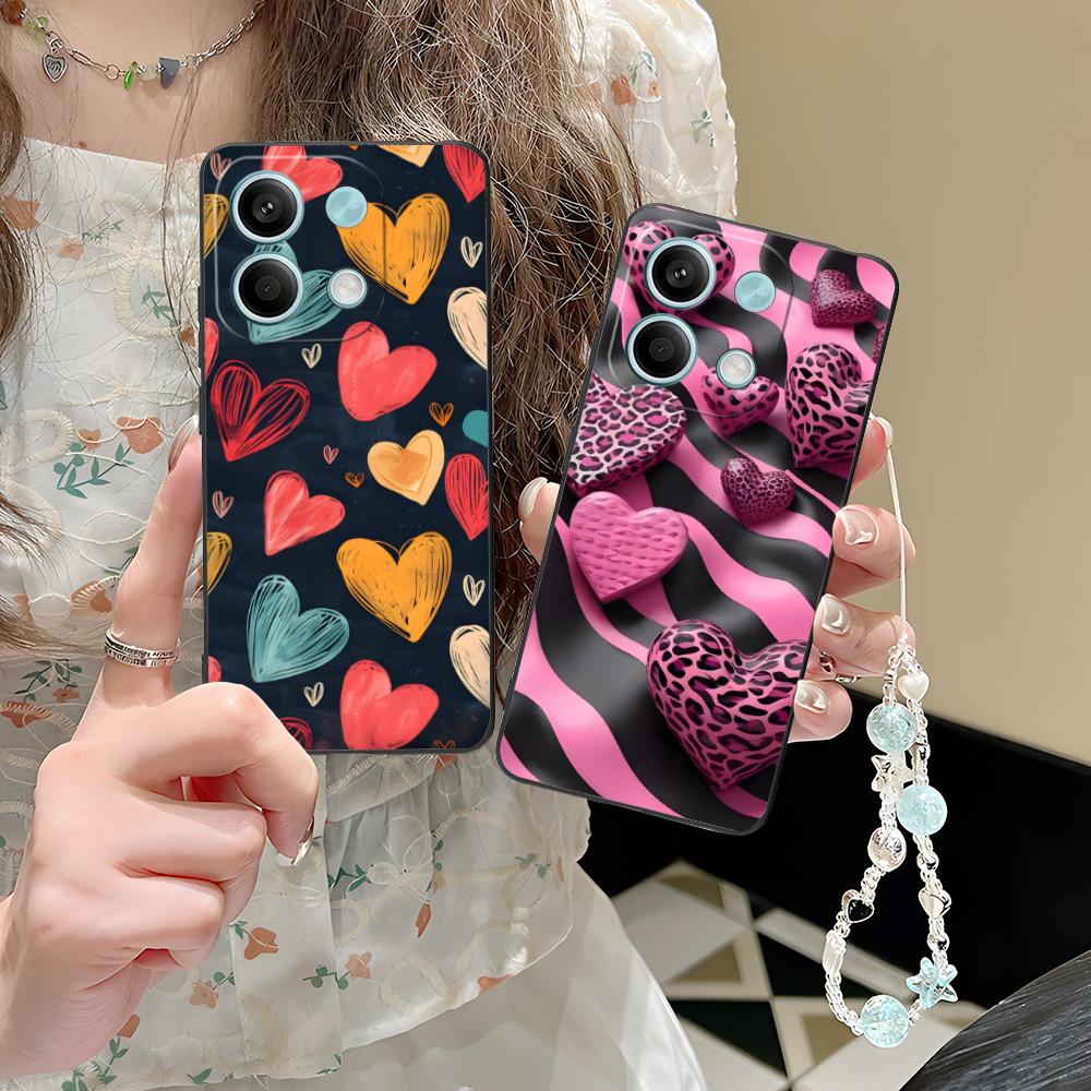 Светящиеся сердца в стиле Y2K Чехол для мобильного телефона для POCO M7 M6 M5 M4 M3 X7 X6 X5 X4 X3 Pro GT 5G Цветной Печатный Чехол Роскошный Чехол