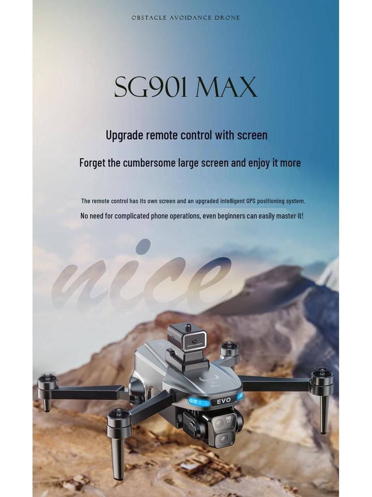 SG901MAX Smart Drone with Brushless Motors, Dual Camera, FPV Screen, GPS, and Obstacle Avoidance