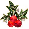 New Rhinestone Red Color Fruit Brooch Cherry Pin Christmas Design Fashion Accessories Winter Jewelry