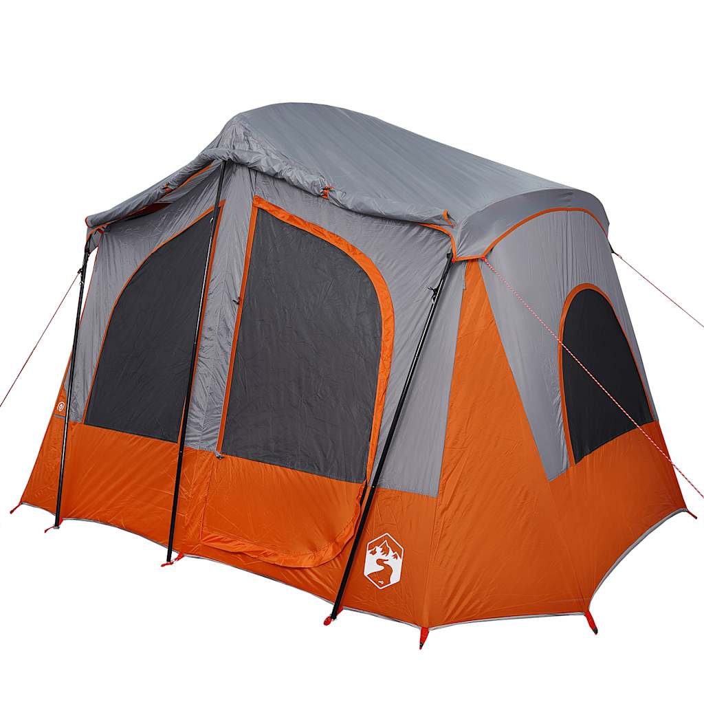 5 Person Camping Tent Grey and Orange Waterproof