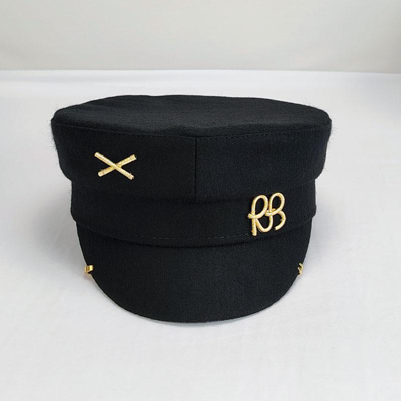 Дизайнерские шерстяные кепки Newsboy с серьгами для женщин с надписью RB Militray Hat Flat Top Cap Casual Gorras Visor Navy Hats