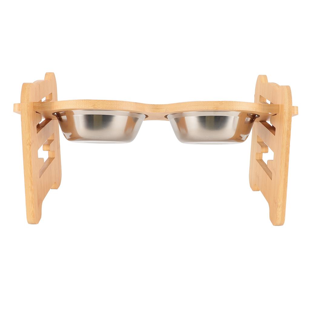 Подставка для мисок для собак, наклоненная на 15 градусов, противоскользящая, регулируемая миска для собак с 2 мисками из нержавеющей стали f