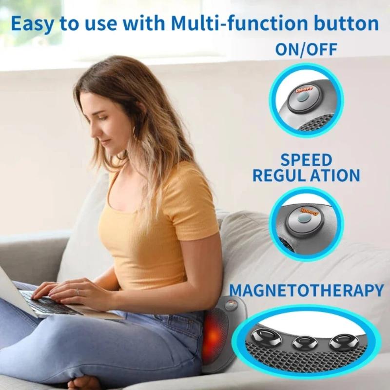 Intelligent U-shaped car home massage pillow kneading cervical massage device neck electric heating neck protection device