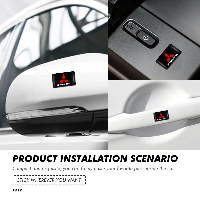 cxdjmy1 For Mitsubishi 10/20/30pcs Car Logo Self-Adhesive Stickers Epoxy Emblem Decal Accessories Outlander Lancer Cross Colt Xpander