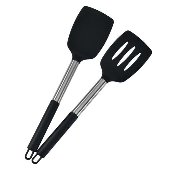 2 шт. силиконовая лопаточка с прорезями, пищевая термостойкость, можно мыть в посудомоечной машине, можно мыть в посудомоечной машине, жарить рыбные яйца, антипригарное покрытие
