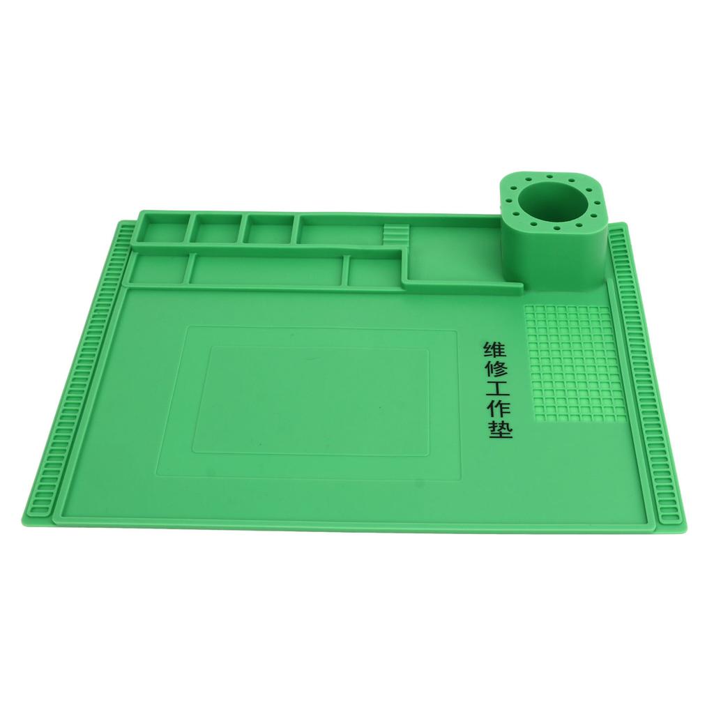 Silicone Work Mat High Temperature Resistance Heat Insulation Electronics Repair Mat 40x30cm Green