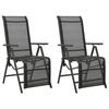 Day and Night - Day and Night Reclining Garden Chair 2 Units Black Aluminum Textilene