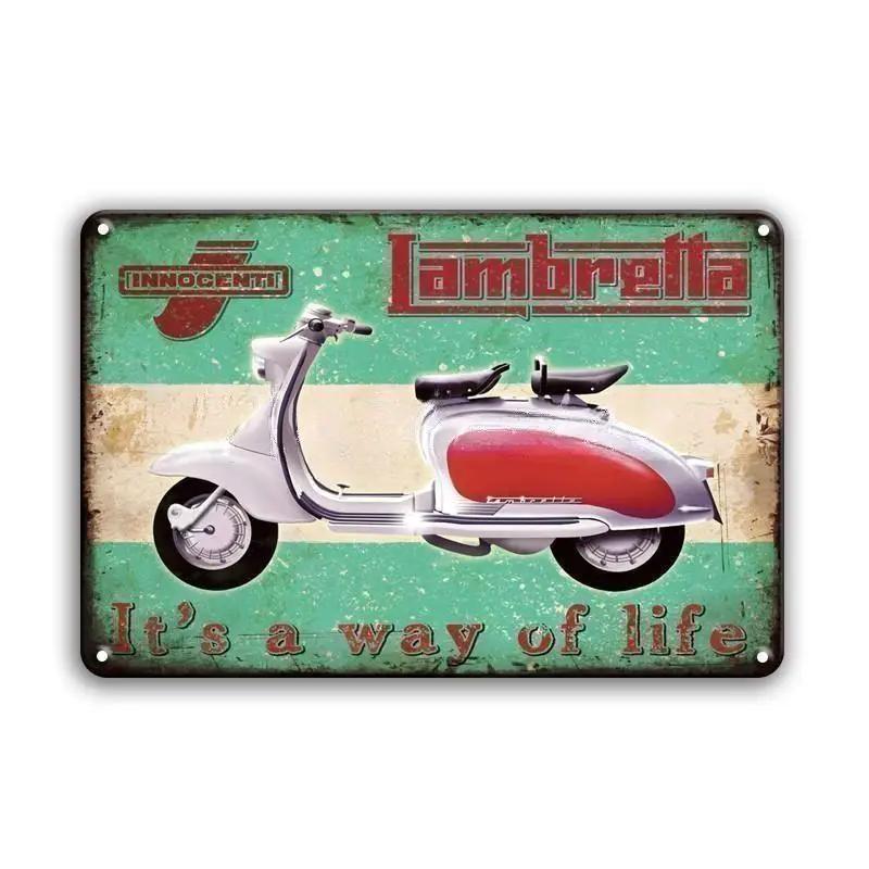 Vintage Motorcycle Guzzi Metal Sign Retro Plate Decorative Plaque Wall Decor Garage Man Cave Motor Tin Painting Wall Decor