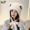 Plush Ear Caps Children Cute Cat Ear Bows Autumn and Winter Cold and Warm Knitted Wool Pullover Hat