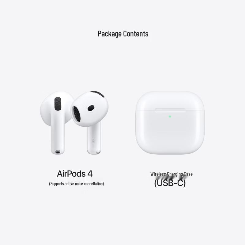 Apple AirPods 4 with Active Noise Cancellation and Wireless Charging Case (USB-C)