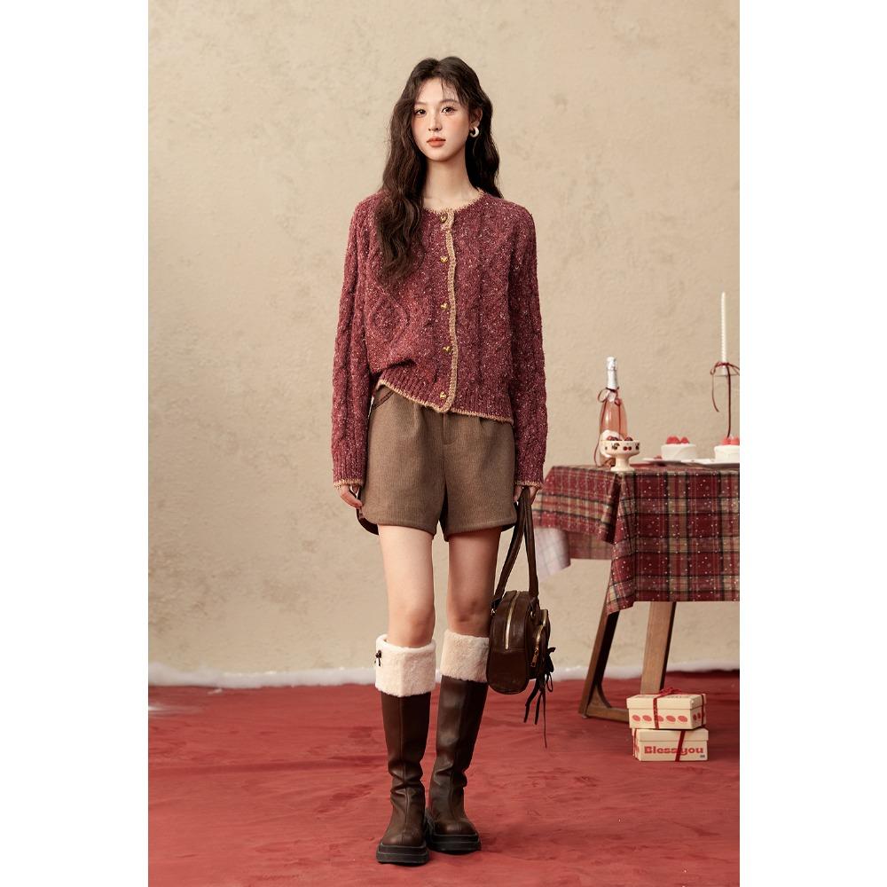 Mishow Кардиган красного цвета для женщин, зимняя новая мода, длинный рукав, свитер, куртка, свободный круглый вырез, топы для женщин MXD56Z0972