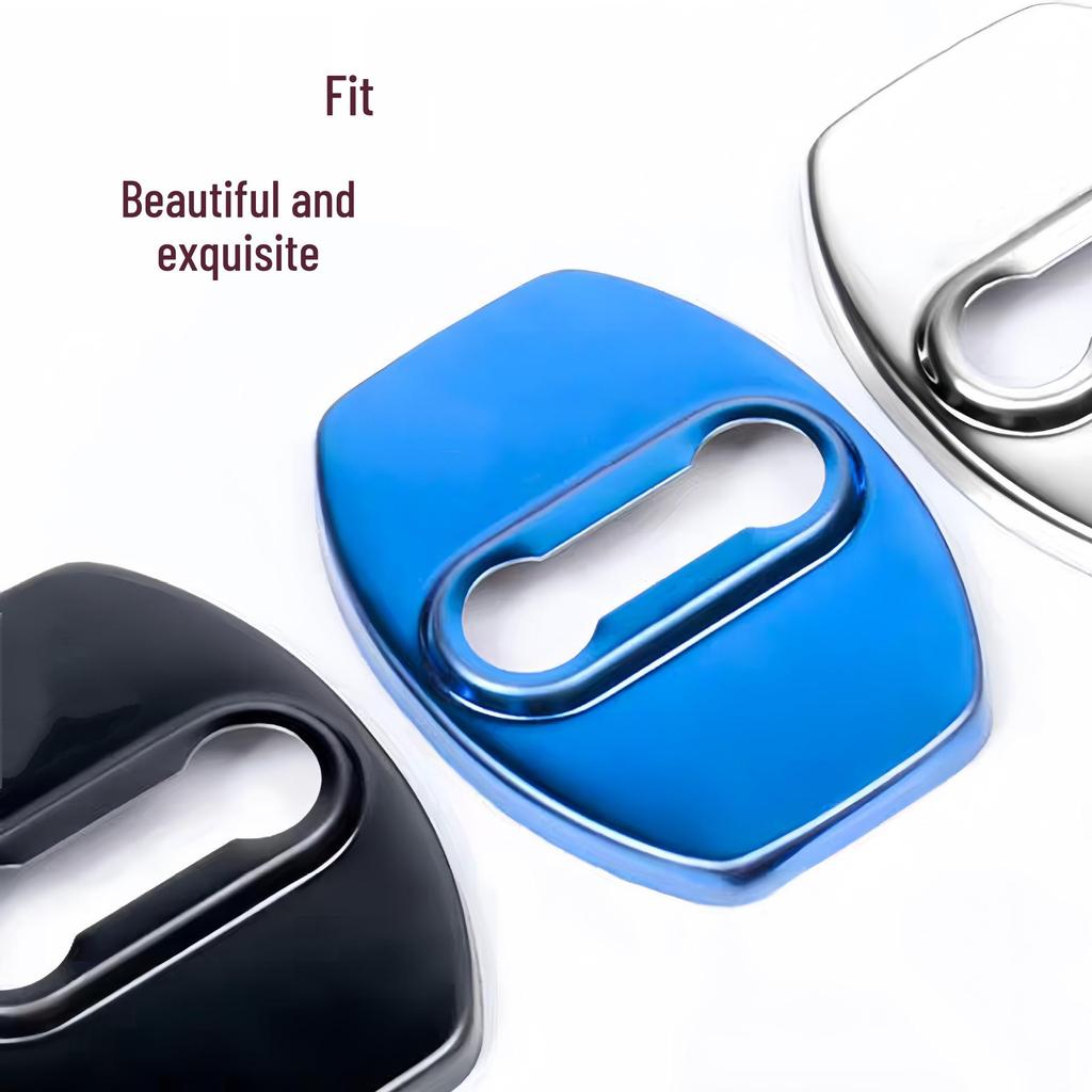 Bezza Stainless Steel Car Door Lock Cover with Logo for Cross-Border Compatibility