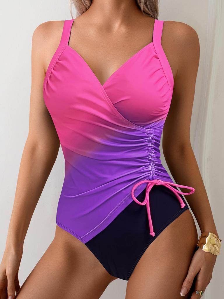 2025 Сексуальный облегающий слитный купальник на шнуровке - Новый европейский и американский купальник для горячих источников