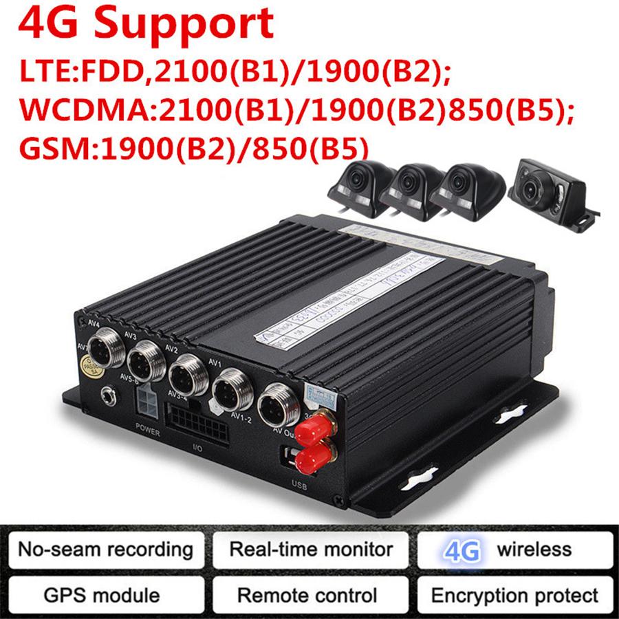 4-канальный 4G автомобильный видеорегистратор AHD GPS удаленный 4-камерный видеорегистратор реального времени