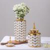 Керамическая белая золотая ваза декор Современный Дом Гостиная Обеденный стол Хранение Общие банки цветочная декорация белая фарфоровая ваза