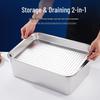 Yunduo Stainless Steel Rectangular Deep Basin and Colander Set