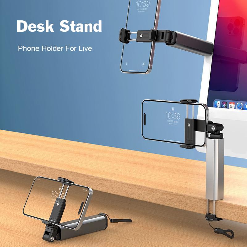 Portable Phone Holder 360° Rotation Desk Station Phone Stand For Live Aluminum Alloy High Quality