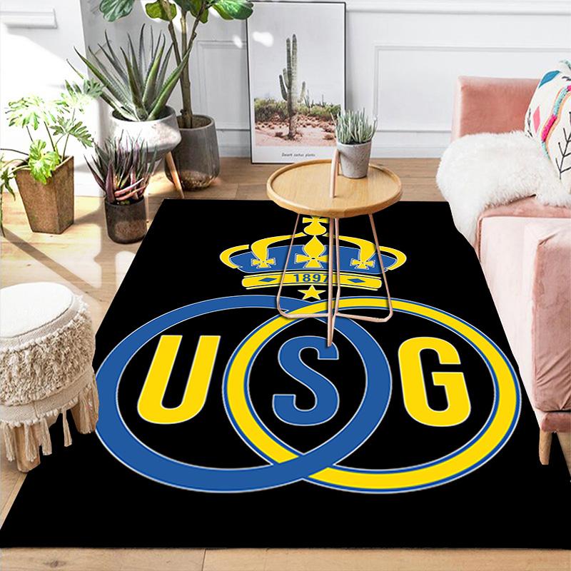 Union Saint Gilloise Pattern Rug Floor Mat for Living Room or Bedroom Soft and Comfortable Carpet a Gift for Birthday and Holiday.