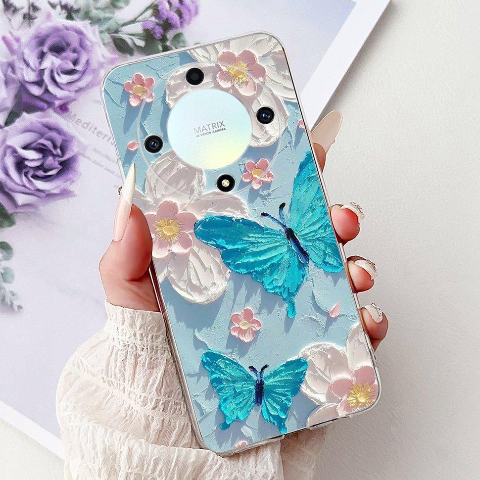 For Honor X9a 5G Case RMO-NX1 Beautiful Butterfly Soft Silicone Phone Cases For Honor X 9a X9a 2022 Back Cover Bumper 6.67"