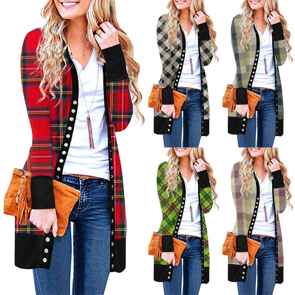 Женский рождественский кардиган с длинным рукавом и принтом, легкое пальто