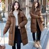 Over-the-knee Mid-length Down Cotton Jacket Women's Winter 2025 New Fashionable Loose Plus Size Thickened Hooded Warm Jacket