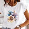 (Asian Size) Casual Printed Tee Top Short Sleeve T Shirt Fashion Women Clothing O-neck Ladies Female Sweet Style Flower Cute Graphic T-shirts