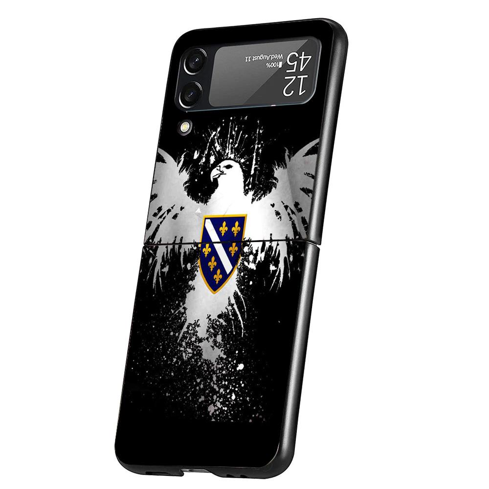Bosnia And Herzegovina Flag Cover Phone Case For Samsung Galaxy Z Flip 7 6 5 4 3 5G Flip7 Flip6 Flip5 Flip4 Flip3 Black Fundas S
