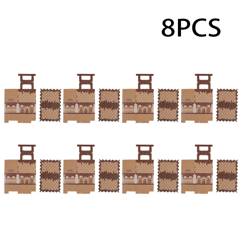 8 Pcs Cute Christmas Treat Candy Boxes Portable Dessert Packaging Case Small Cookie Containers Party Favor Supplies