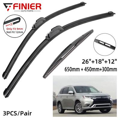 3 шт. щетки стеклоочистителя для Mitsubishi Outlander GF GG ZJ ZK 2013-2019 26 "18" 12 "подходят для переднего лобового стекла, щетки для окон, резак, аксессуары