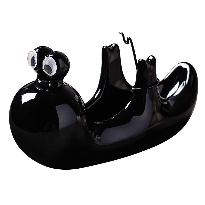 ZISIZ Ceramic Snail Mosquito Coil Holder with Ash Tray
