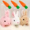 Plush Electric White Rabbit Simulation Pet Will Walk, Call, Move Mouth, Shake Ears, Long-haired Rabbit Pet Toy