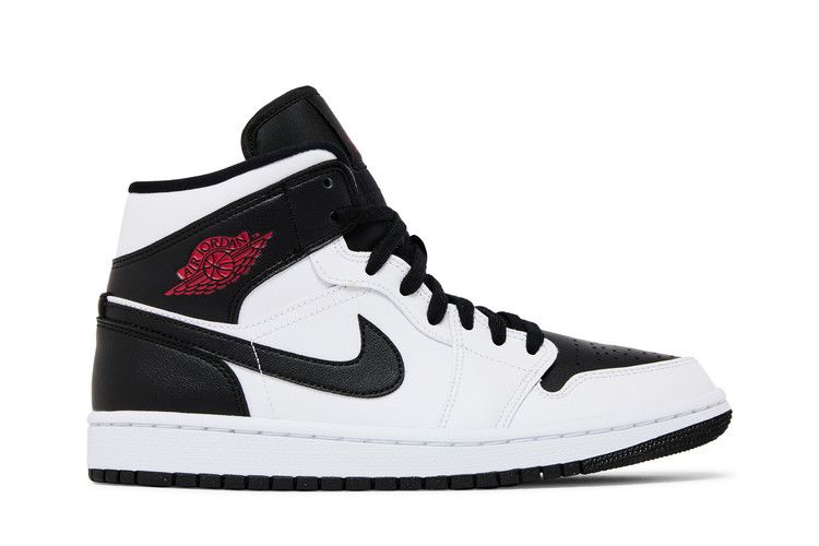 Women's Sneakers Nike Jordan 1 Mid Reverse Black Toe (Women's) White/Gym Red-Black