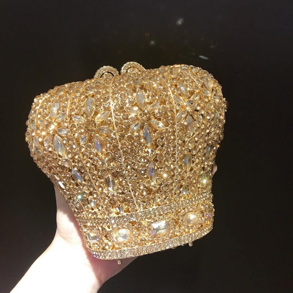 Алмазная вечерняя сумка металлическая жесткая коробка сумка, усыпанная бриллиантами, банкетный клатч женская цепочка маленькая сумка