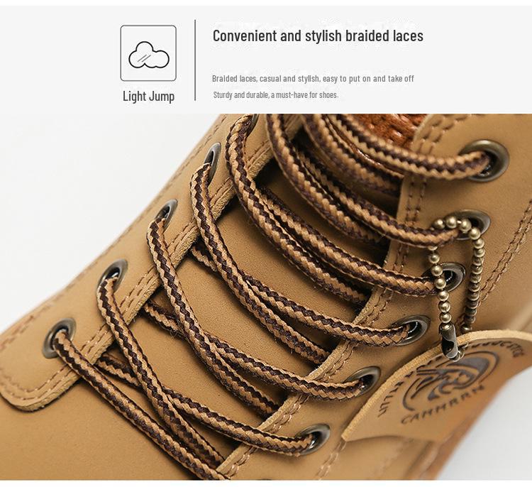 2024 Унисекс высокие нескользящие рабочие ботинки в британском стиле: Осенне-зимняя корейская версия с толстой подошвой