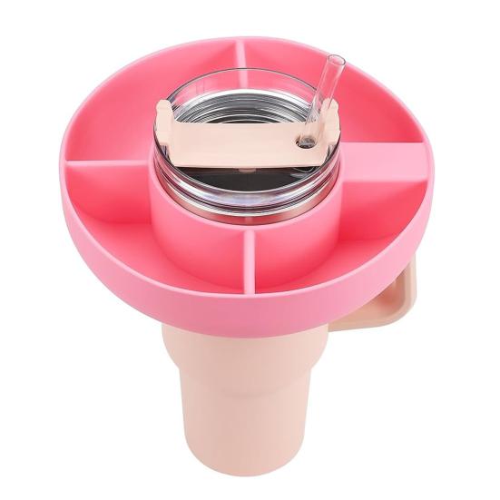 Силиконовое кольцо для закусок с 4 отделениями, идеально подходит для контейнера для закусок, простые многоразовые тарелки для закусок для чашки на 40 унций